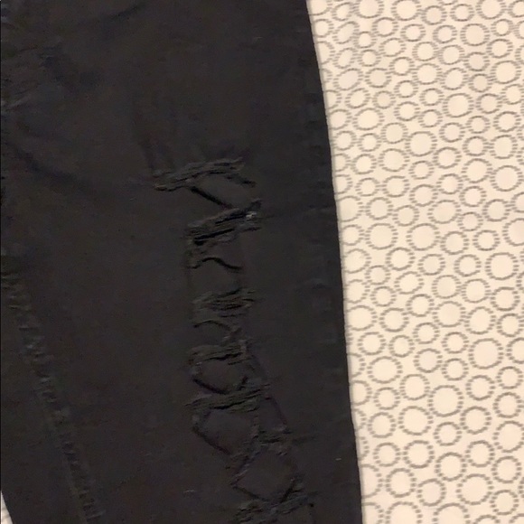 Black distressed skinny jeggings super stretch - Picture 3 of 4
